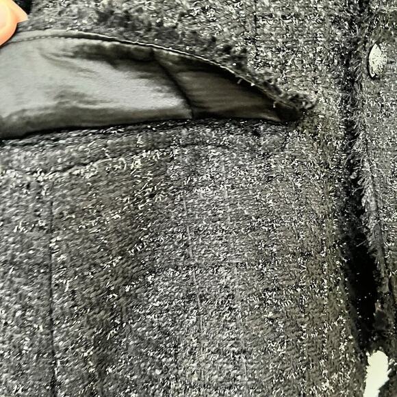 WHBM Studio Tweed Double Breasted Blazer Size 16 Black Goth Witchy Career NWT - Picture 8 of 11